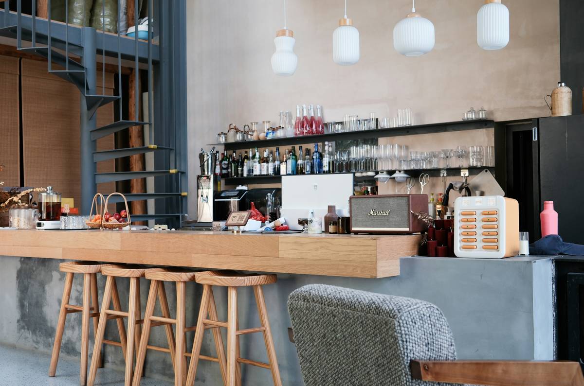 Durable bar stools for restaurant design in a bustling urban diner